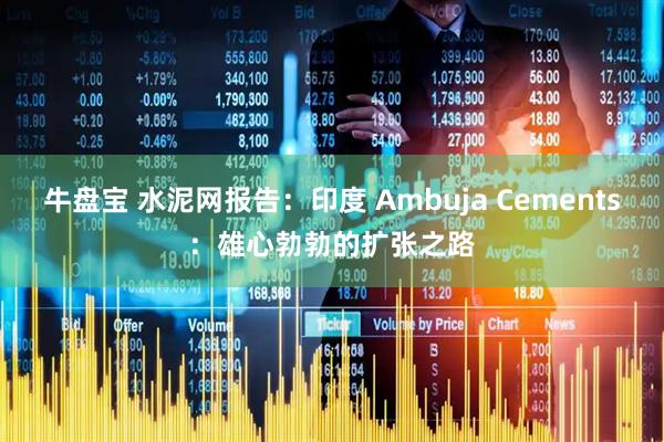 牛盘宝 水泥网报告：印度 Ambuja Cements：雄心勃勃的扩张之路