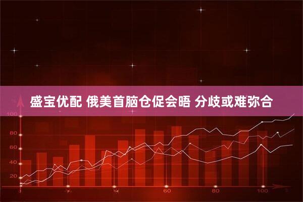 盛宝优配 俄美首脑仓促会晤 分歧或难弥合